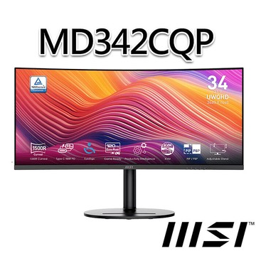 msi微星 Modern MD342CQP 34吋 曲面螢幕(34"/3440x1440/21:9/曲面/有喇叭)