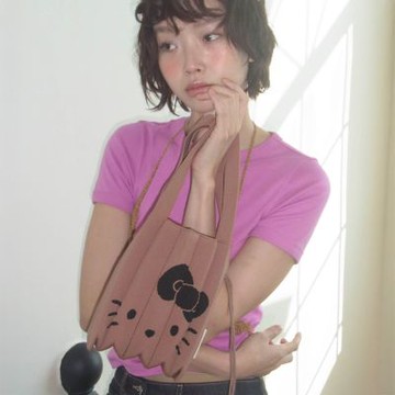 JOSEPH AND STACEY三麗鷗聯名針織百褶包-小-凱蒂貓日曬駝