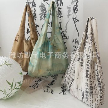 布凡良品/新中式復古國風春夏書法百搭文藝單肩包禪意大容量包包