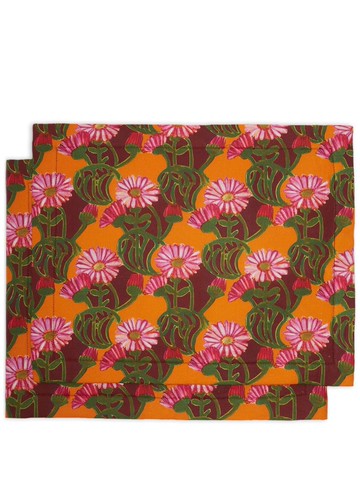 La DoubleJ - x Passalacqua Como Gerber tablemat (set of two) - unisex - Linen/Flax - One Size - Orange