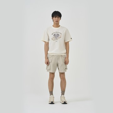BBC EARTH 男 GRAPHIC WOVEN SHORT SLEEVE T-SHIRTS 短袖上衣 米白 BE52MW05M400