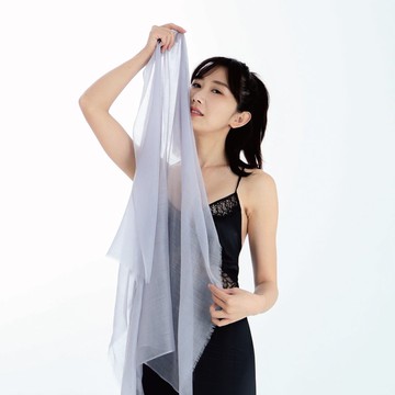 煙雨灰 | 輕盈星幕戒指絨 喀什米爾圍巾