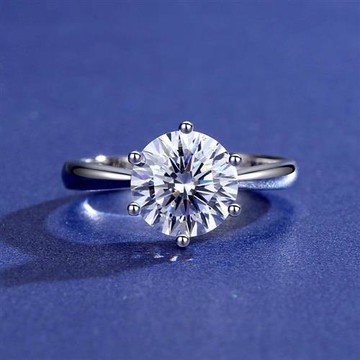 【米蘭精品】莫桑鑽戒指925純銀開口戒-2ct六爪鑲嵌8心8箭女飾品73yk28