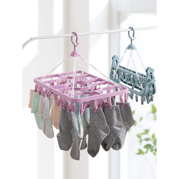 居家家多功能衣架掛鉤多夾子家用掛衣架嬰兒曬襪子學生宿舍用神器