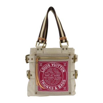 LOUIS VUITTON LV 路易威登 米/紅色 帆布 Globe Shopper PM 手提包 M95115 【二手名牌BRAND OFF】