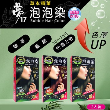夢17草本無ppd泡泡染-植萃黑/魅力紅/昆布棕 2入/盒