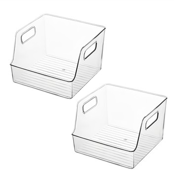 Winprice 開放式收納盒 透明色 物品一目瞭然  2個