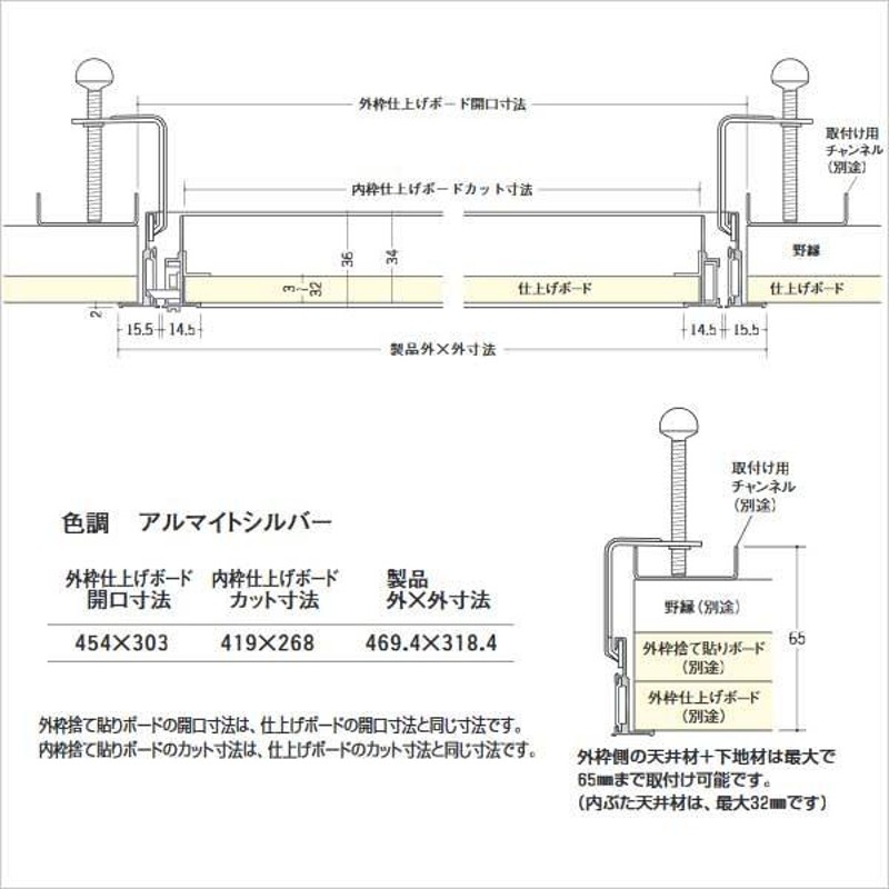 アルミ 天井点検口 額縁タイプ Superリーフ4530vs 450 300 創建 | LINEブランドカタログ