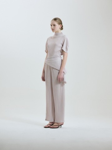 PLEATS BAND WIDE PANTS [MOCHA]