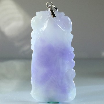 【森茂珠寶】緬甸天然翡翠A貨 紫羅蘭步步高升墜子 B989