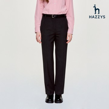 【HAZZYS】女款深灰色柔軟材質優雅剪裁時尚百搭長褲 YSWPD010