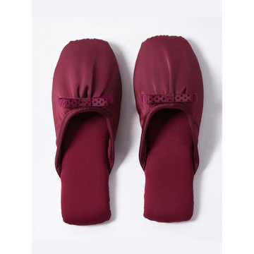 綢緞仿真絲蝴蝶結拖鞋春夏居家靜音軟底防滑吸汗透氣室內家居