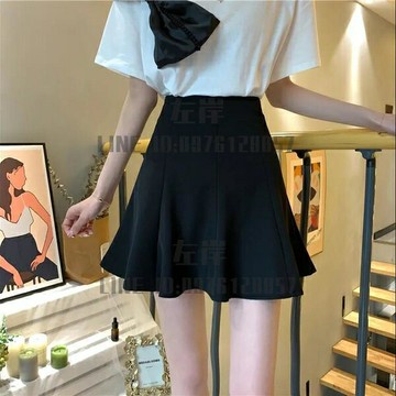 胖mm大碼a字半身裙子短裙防走光荷葉邊百褶裙夏季自帶安全褲裙女【雲木雜貨】