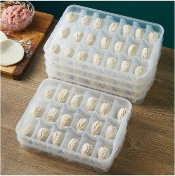 分格餃子盒速凍餃子保鮮專用冰箱收納盒水餃盒餛飩冷凍盒多層托盤 99購物節