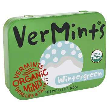 VERMINTS 美國有機薄荷糖 有機認證 純素友好 天然成分 環保包裝  40g  1盒