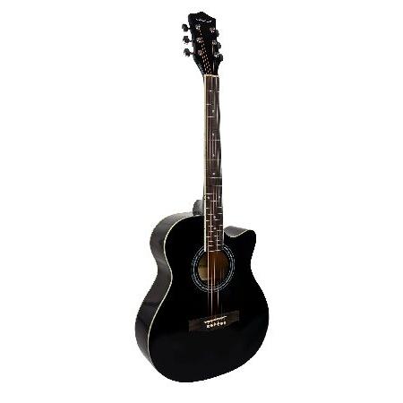 Vault EA-20 Full-Size Cutaway Acoustic Guitar Black Bundle with Gig Bag, Tuner, Picks, Strap, and String Winder並行輸入