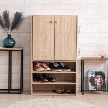 TZUMii好收納二門三格鞋櫃/附斜叉/半開放式鞋櫃/玄關櫃/收納櫃
