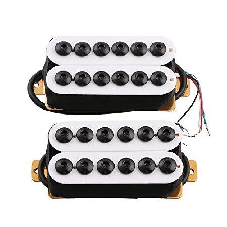 LYWS Ceramic Magnet White Guitar Humbucker Pickup Set, Bridge and Neck Invader Style