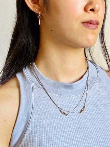 復古金色愛之結銀長項鍊