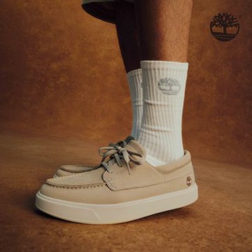 Timberland官方旗艦 男款淺灰褐色低筒皮革休閒鞋|A6C92EO2