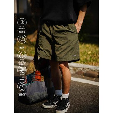 DetourStudio日系沙灘短褲男夏季涼感尼龍速干cityboy百搭五分褲