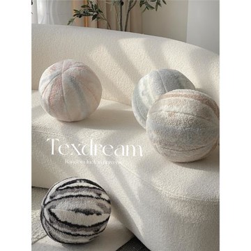 Texdream態度 泡泡星球可愛圓形抱枕毛絨簡約靠墊沙發兒童房擺件
