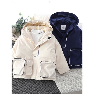 【虧清】男童冬季加厚棉衣兒童手塞棉連帽棉服外套中大童洋氣棉襖