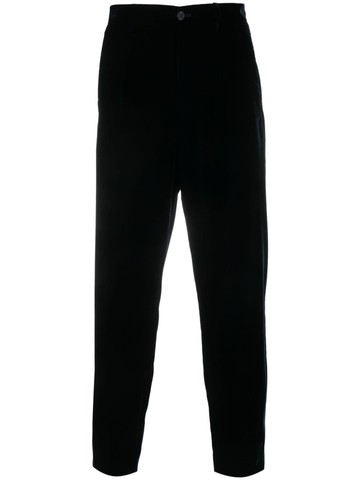 Giorgio Armani - straight-leg velvet trousers - men - Cupro/Elastane/Viscose/Cupro/Elastane - 52 - Blue