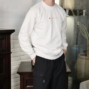 撿漏！斷碼特價作夢家星球刺繡圓領套頭粉色寬松衛衣男春秋薄款