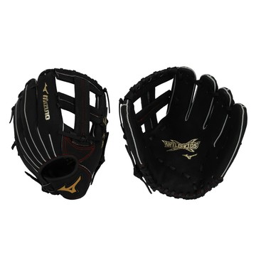 mizuno 少年用手套-右投 美津濃 棒壘球 黑紅金