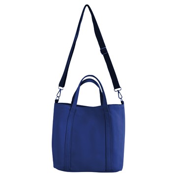 Sayaka 紗彌佳 日系純色簡約無印百搭帆布托特肩背/手提兩用包  藍色  32 x 24 x 11cm