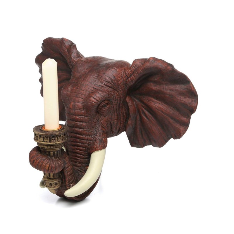 象の頭部 壁掛けキャンドルホルダー燭台 ゾウオブジェ 彫像/Design Toscano Elephant Sculptural Wall  Sconce[輸入品 | LINEショッピング