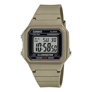 【CASIO 卡西歐】復古新潮 電子錶 地棕色 防水50米 LED照明 (W-217H-5A)