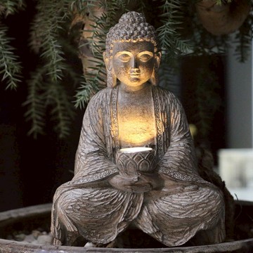 免運/ 可開票 快速出貨 戶外擺件 家庭擺飾 中式佛像戶外太陽能燈擺件庭院花園博物架辦公室玄關裝飾飾品