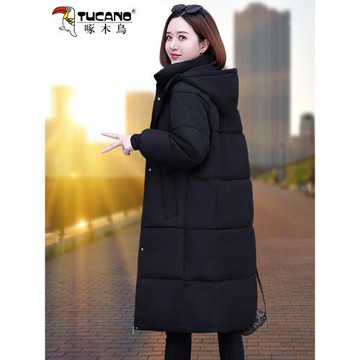 (免運)啄木鳥過膝棉服女冬季2025新款中年加厚長款棉衣厚實保暖棉襖外套