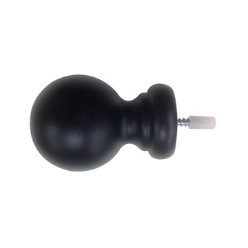 特力屋 實木窗簾桿 圓型飾頭 黑色 2入 28mm