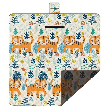 野餐墊 老虎圖案 森林之王  多色  200 x 200cm  森林之王 多色