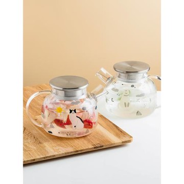 西比爾日式貓咪耐熱玻璃茶壺電陶爐蠟燭加熱茶具水壺下午茶壺套裝