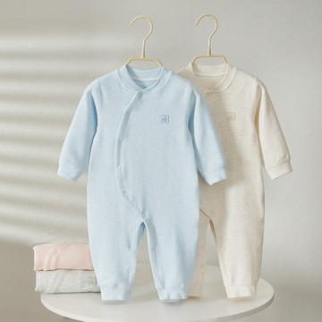 嬰兒連體衣3-18月春秋季舒絨棉寶寶斜襟哈衣新生兒連體衣服爬服鑫弘-萌寶童裝可開發票