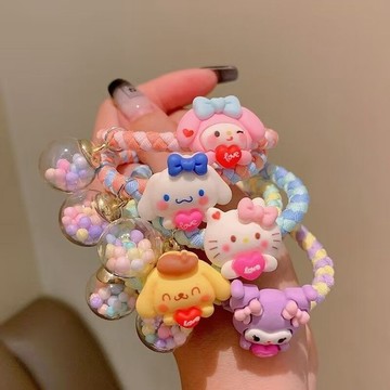 💕臺灣出貨 卡通髮飾 三麗鷗玉桂狗髮圈 可愛發繩 不咬發 網紅少女心頭繩髮飾 小皮筋送男友閨蜜小皮套