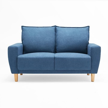 hoi! 林氏木業北歐小戶型雙人布沙發 LS075-藍色