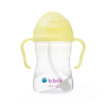 b.box 防漏水杯 升級版(二代)  瓶身有把手  寶寶易於抓握  加重吸管球設計  240ml  1個  馬卡龍黃