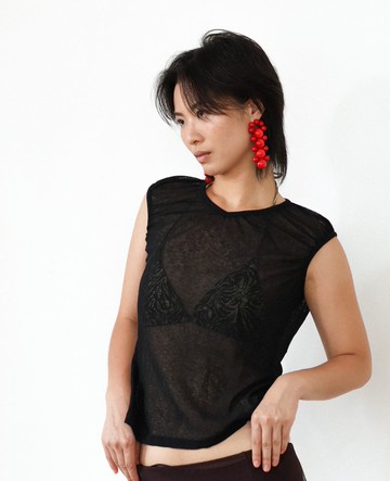 古著 | Unicorn Fair 輕透黑紗無袖背心