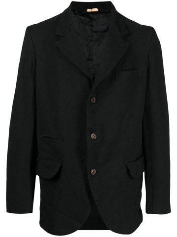Comme Des Garçons Homme Deux - single-breasted long-sleeve blazer - men - Polyester/Polyester - L - Black