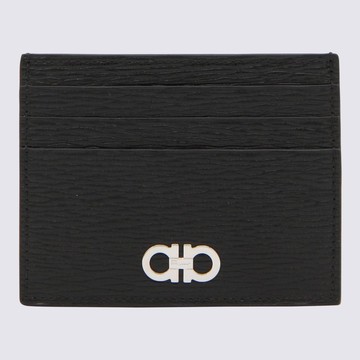 Ferragamo Black Leather Gancini Card Holder