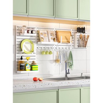 免打孔廚房洞洞板置物架刀架鍋蓋架墻面掛鉤掛架墻上萬能收納神器