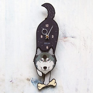 O-02 狼 - 動物造型鐘擺鐘