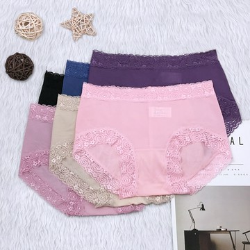 《魔點子Mordenco》MIT玫瑰透氣花邊蠶絲褲 台灣製內褲 MIT內褲 蠶絲內褲 貨號3391
