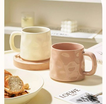 馬克杯女生帶勺情侶水杯陶瓷大容量家用早餐杯咖啡杯子【繁星小鎮】