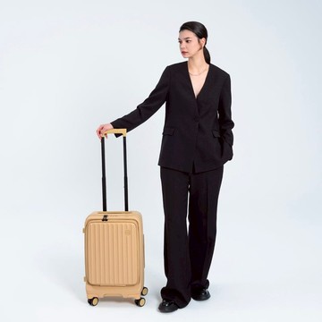 哥本哈根前開式登機箱20吋 棕櫚綠